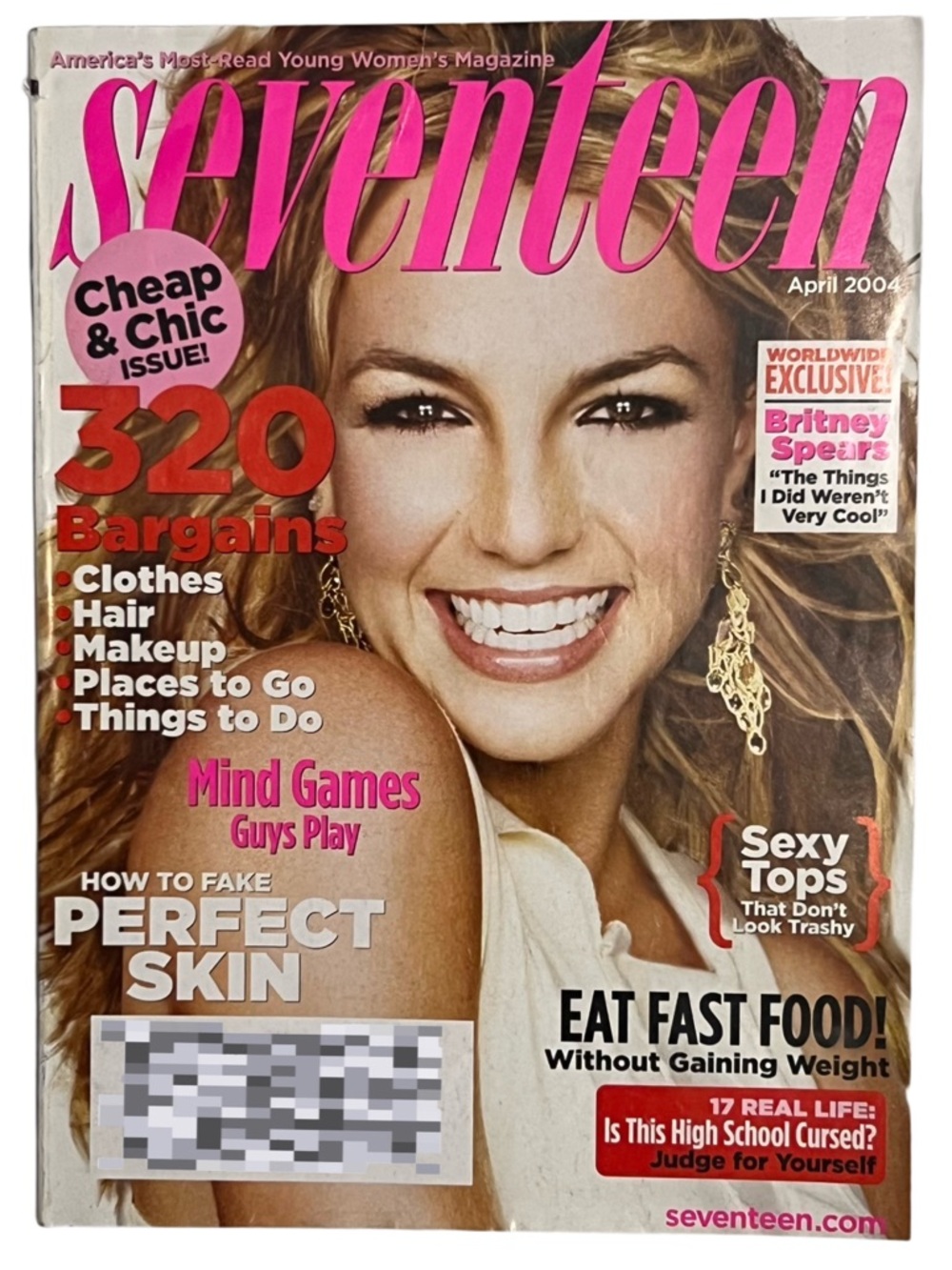 Vintage April 2004 issue of Seventeen Magazine featuring Britney Spears